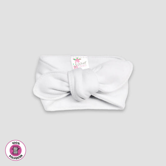 Baby Headband – White – 100% Polyester White Size 1