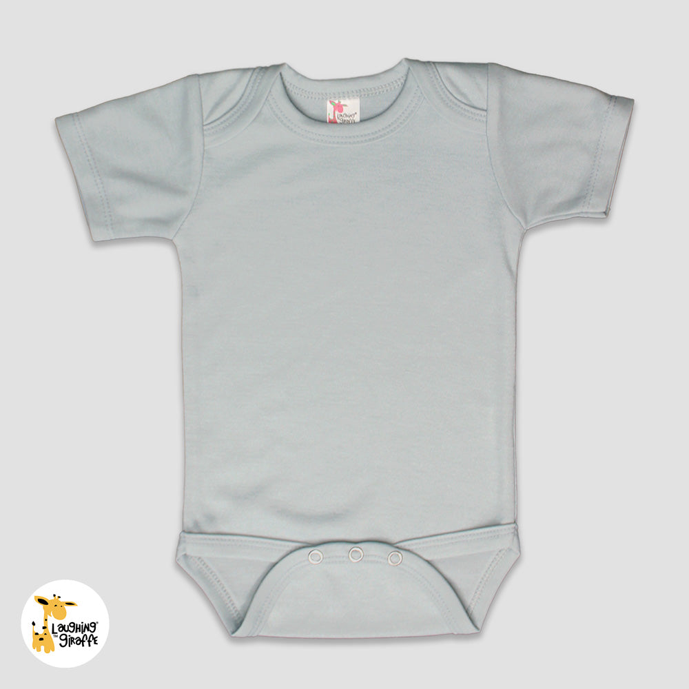 Baby Short Sleeve One-Piece Onesies - 100% Polyester Silver Silver 6-12M
