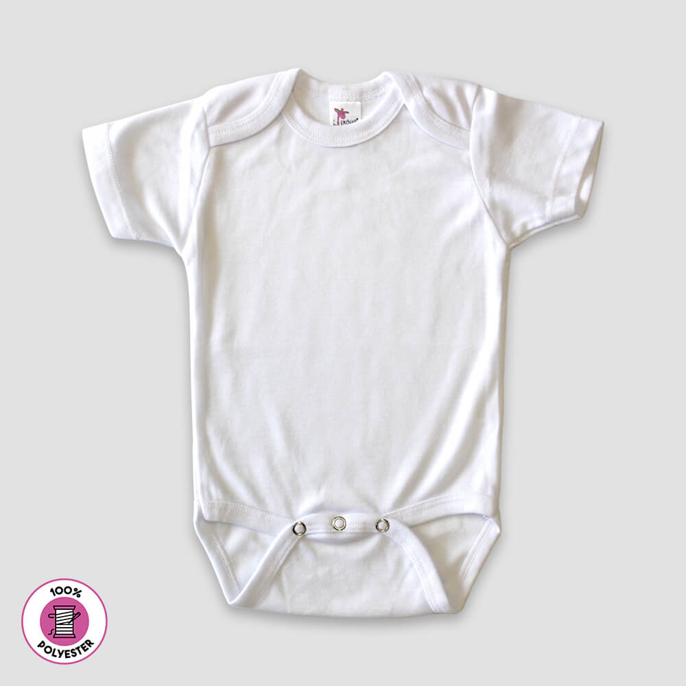Baby Short Sleeve One-Piece Onesies - 100% Polyester White White 6-12M