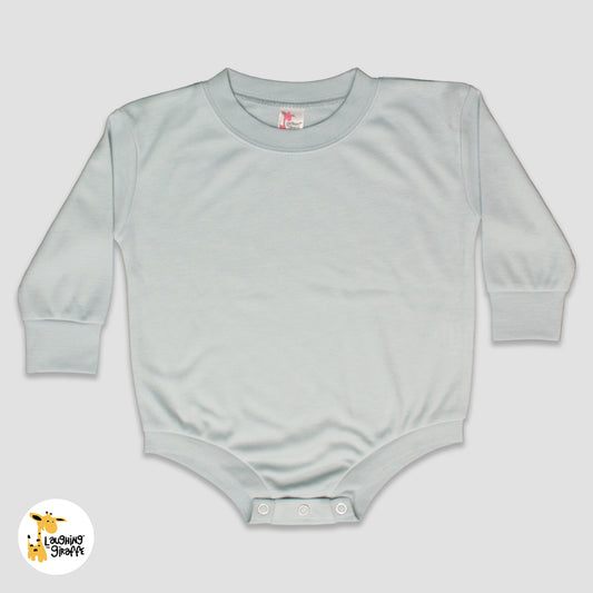 Baby Long Sleeve Bubble Romper for Sublimation – 100% Polyester Silver Silver 6-12M