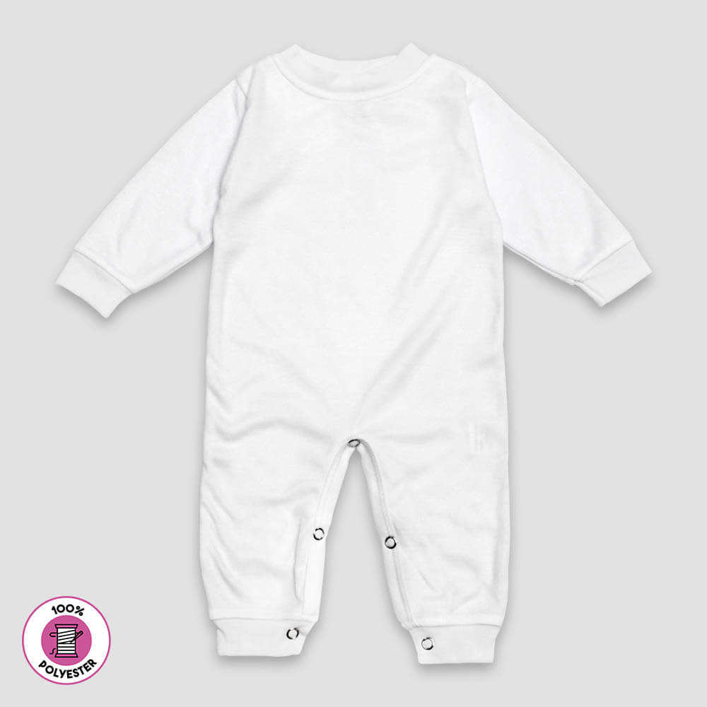 Baby One-Piece Sleep N Play Long Sleeve Crew Neck – 100% Polyester White 6-12M