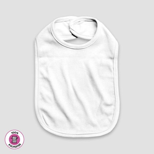Baby Bibs - 2 Ply - White - 100% Polyester White One Size