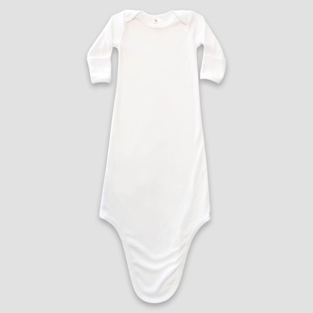 Baby Knotted Sleep Gowns With Mittens – White – 100% Polyester additional image 1