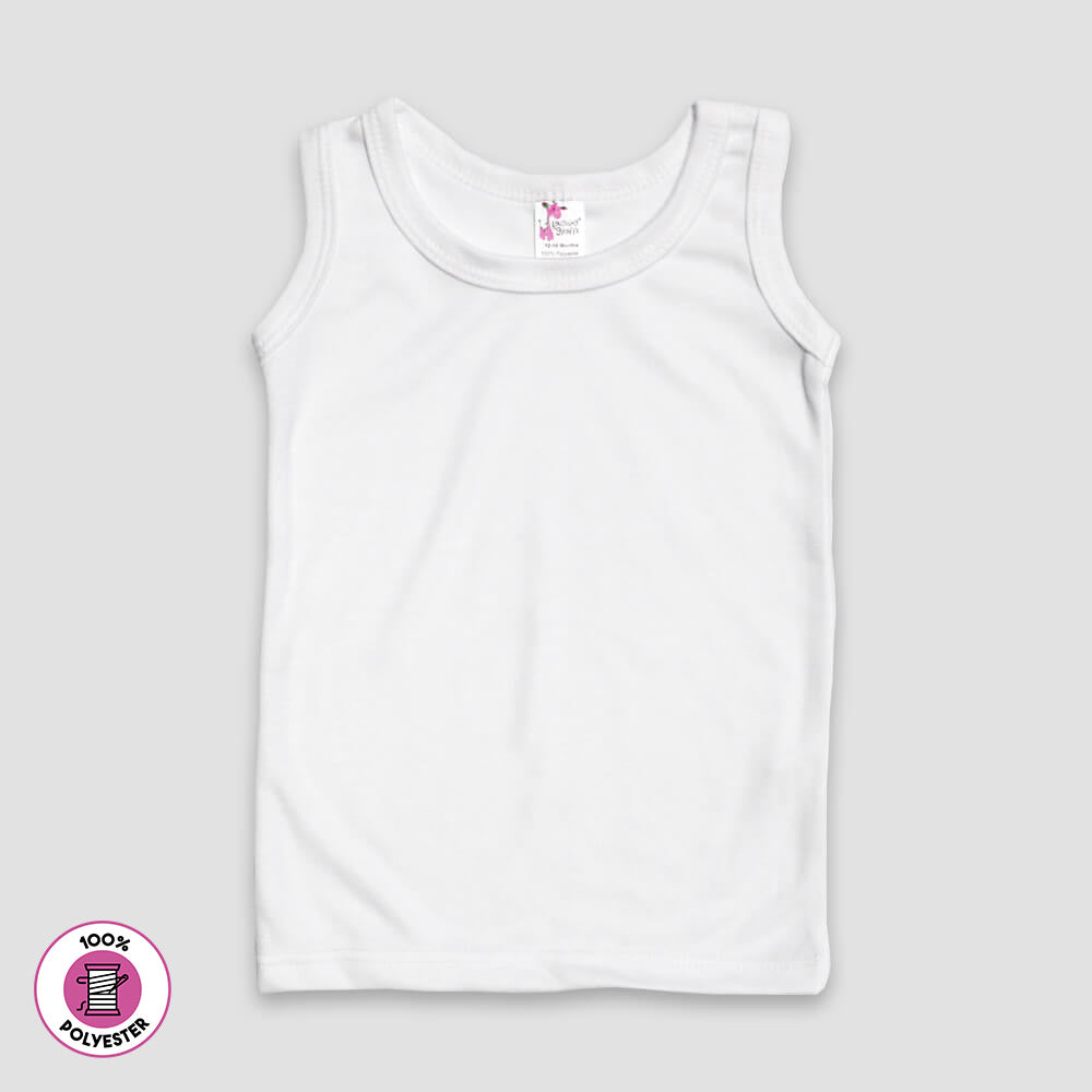 Infant Tank Top – White – 100% Polyester White 12-18M