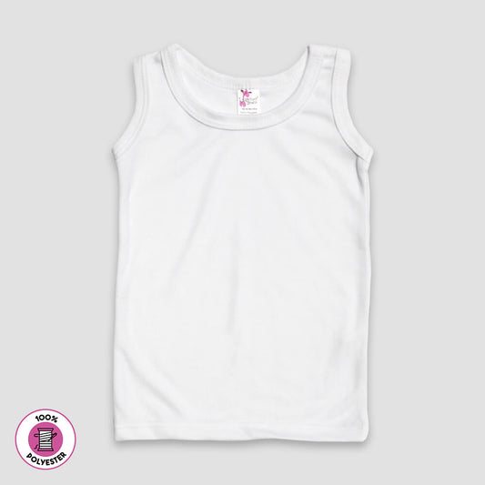 Infant Tank Top – White – 100% Polyester White 12-18M
