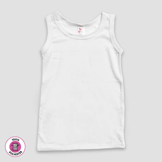 Toddler Tank Tops – 100% Polyester White White 5T