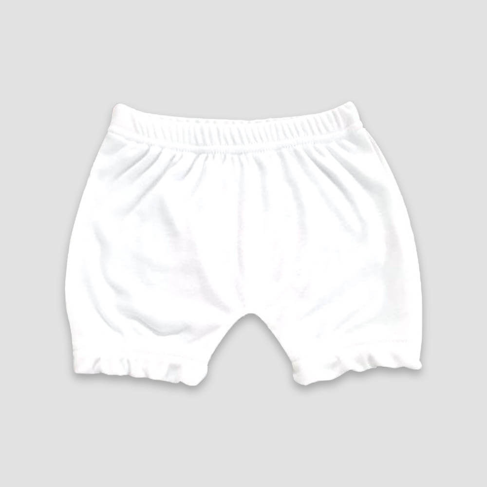 Baby Bloomers Diaper Covers – White – 100% Polyester White 6-12M