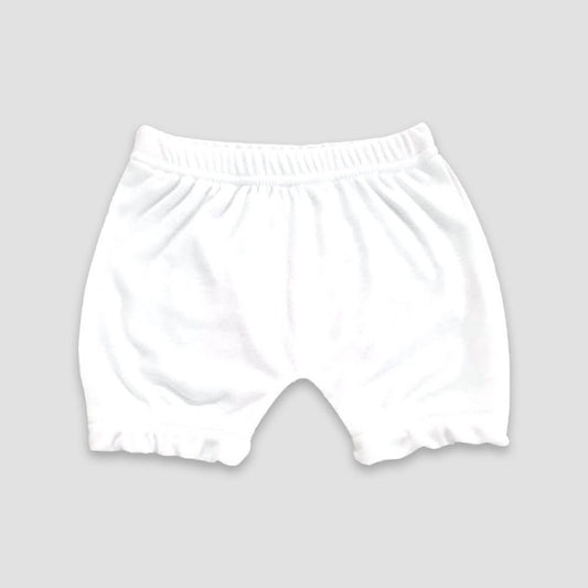 Baby Bloomers Diaper Covers – White – 100% Polyester White 6-12M