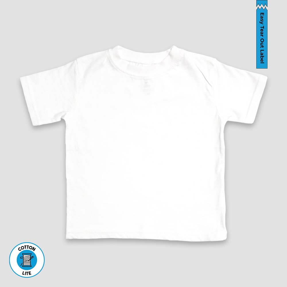 Baby Crew Neck T-Shirts With Easy Tear Out Label – White – 100% Cotton additional image 1