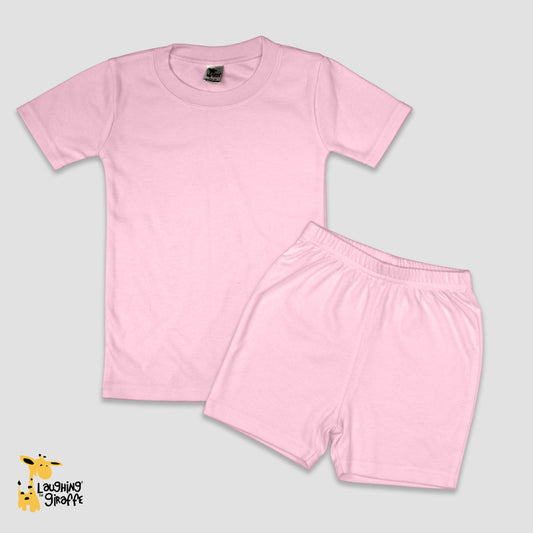 Pink Toddler Short Sleeve T-Shirt and Shorts Set - Polyester-Cotton Blend Pink 5T