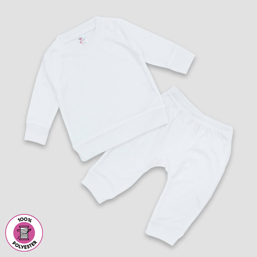 Baby Sweatsuit - White - 100% Polyester additional image 1