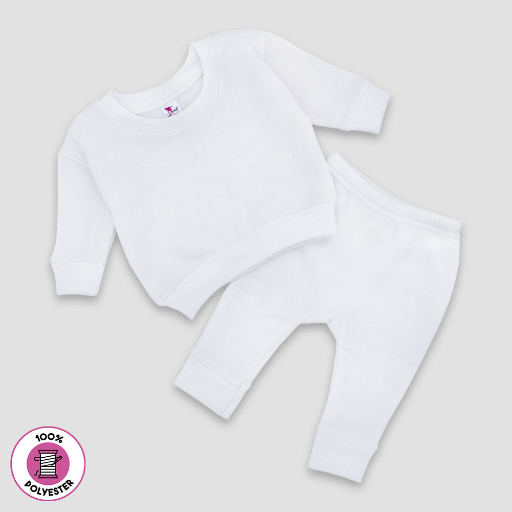 Baby Sweatsuit - White - 100% Polyester White 6-12M