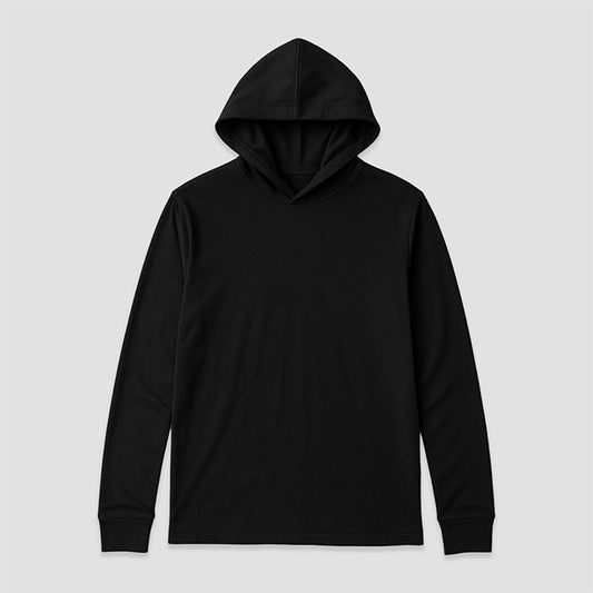Long Sleeve Hooded Tees - Black - 65% Polyester / 35% Cotton Black XL