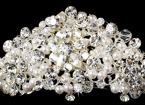 Pearl And Swarovski Crystal Bridal Tiara Hp 7026 54 1