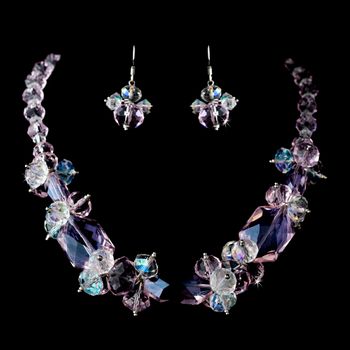 Pink Necklace Earring Set 8548 35 1
