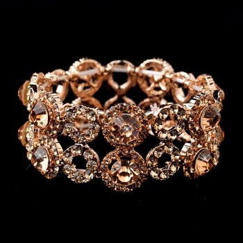 Rose Gold Crystal Stretch Bracelet 8658 25
