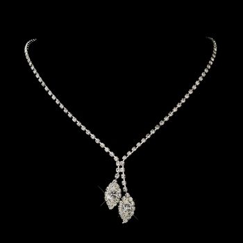 Regal Rhinestone Necklace –Silver Clear Edition #1358
