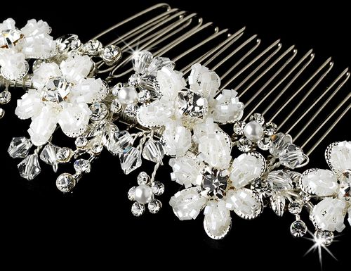 Glamour Crystal Hairpiece – Ivory Edition #0411