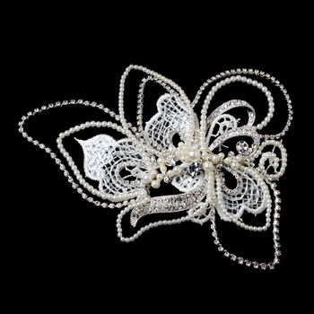 Opulent Rhinestone Clip – Silver-Diamond-White Edition #1384