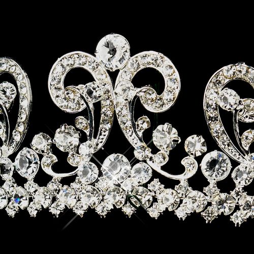 Silver Rhinestone Bridal Tiara Headpiece Headpiece 953 27