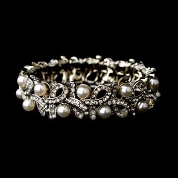 Silver White Pearl Bracelet 967 41