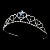 Sweet 15 Quincea Era Tiara Covered In Clear Light Blue Rhinestones 460 36 1