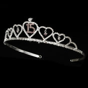 Sweet 15 Quincea Era Tiara Covered In Clear Pink Rhinestones 460 43 1