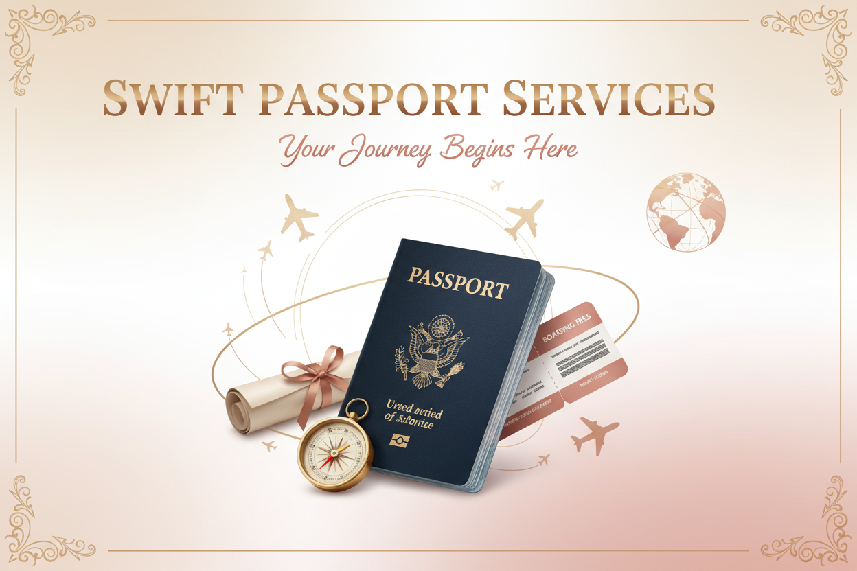 Swift Passport Services - Gold and Pink