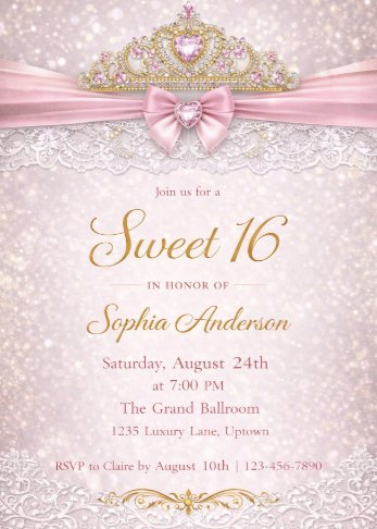 Elegant Sweet 16 Birthday Invitation
