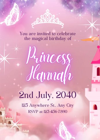 Princess Birthday Party Invitations