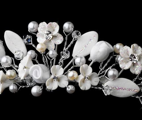 Luxe Floral Tiara – Silver Edition #0154