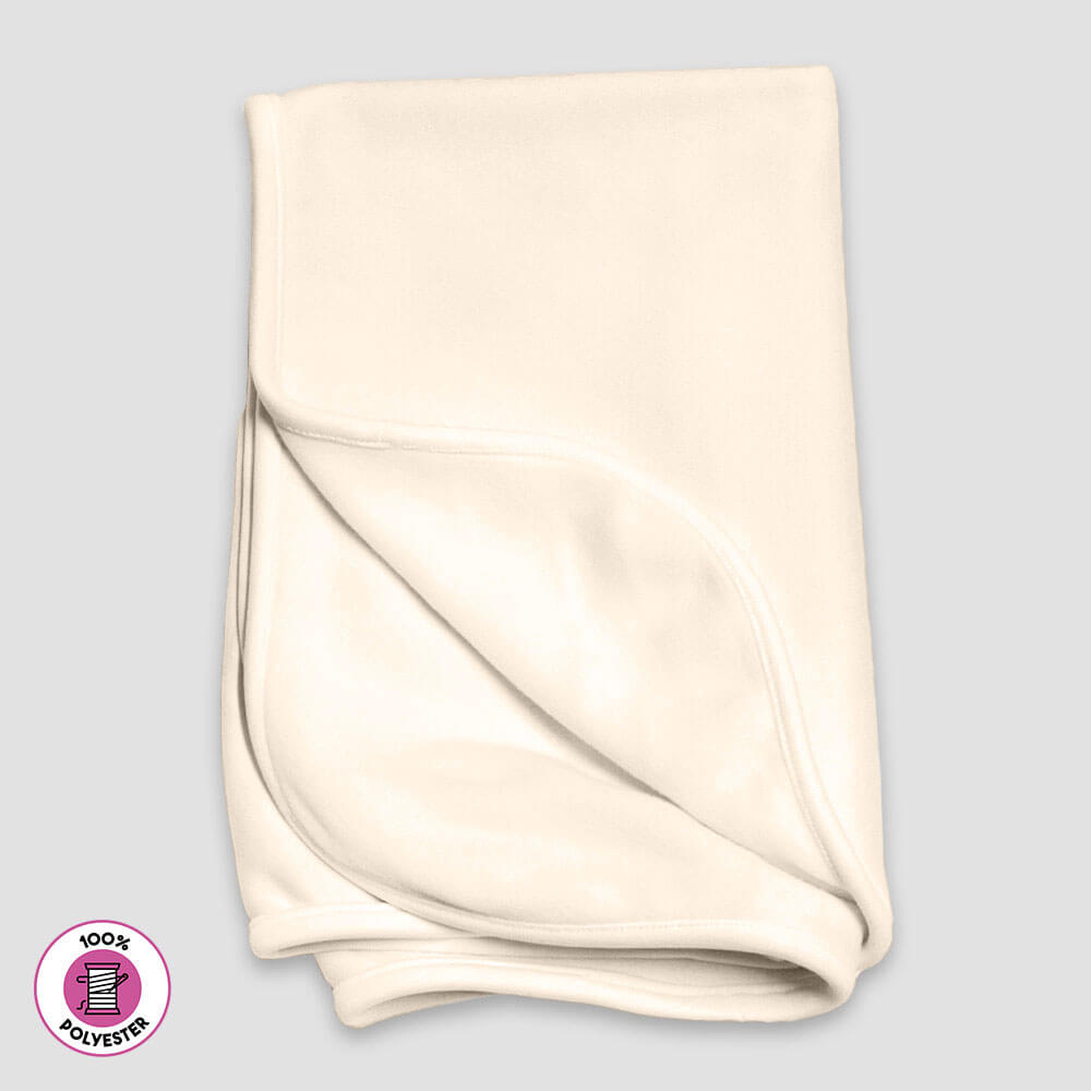 Blank Baby Receiving Blanket - Fleece - 100% Polyester White additional image 1