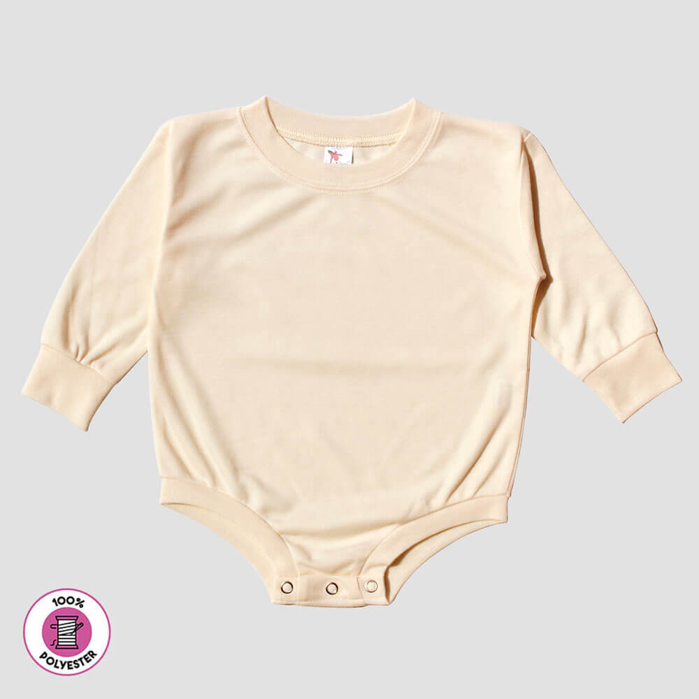 Baby Long Sleeve Bubble Romper for Sublimation – 100% Polyester White additional image 1