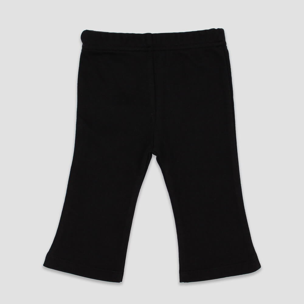 Luxe Baby Girls Flare Leggings Pants - Polyester-Cotton Blend Black Black 6-12M