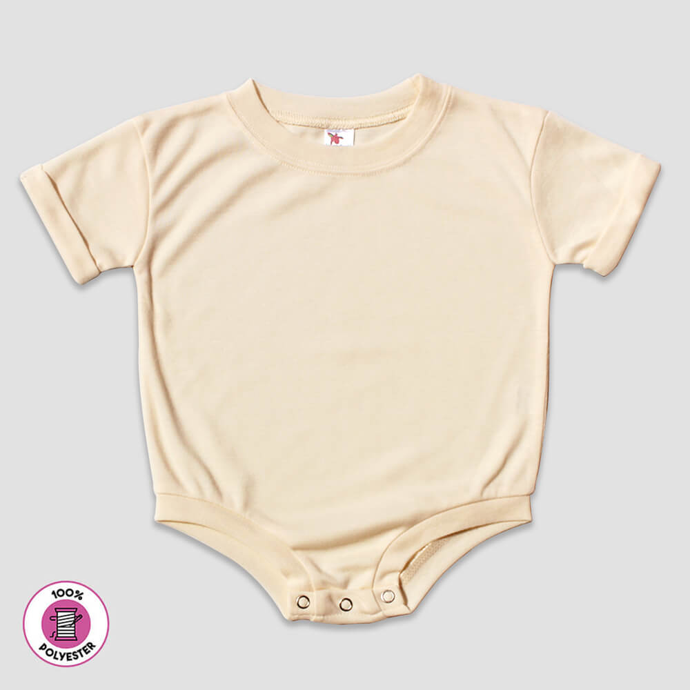 Rolled Short Sleeve Baby Bubble Rompers - Premium 100% Polyester Silver additional image 1
